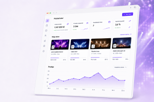 Náhled administrace MyTickets s přehledem prodejů a akcí
